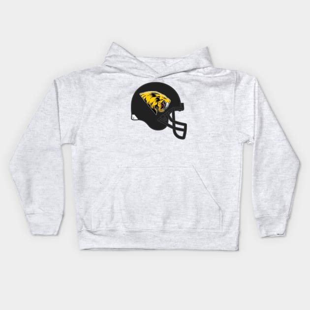 Sabercat Football Helmet (Primary) Kids Hoodie by dhartist